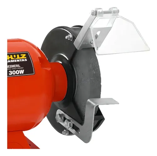 Motoesmeril Bancada 6pol com Motor Elet 300W 127V 60Hz Rebolo 6pol Desbaste Metal Schulz 91102540