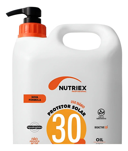 Protetor solar FPS 30 corporal Nutriex profissional 4 litros
