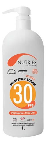 Protetor solar FPS 30 corporal Nutriex profissional 1 litro 0060996