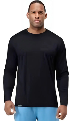 Camisa térmica UV manga longa preta Dry Fit Kelu