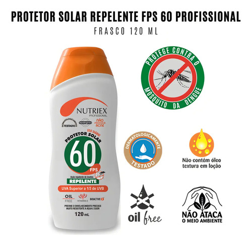 Protetor solar FPS 60 com repelente Nutriex 120ml 0062802