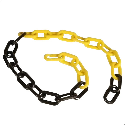 Corrente para pedestal grande preta e amarela Plastcor  (1 metro) 700.10796