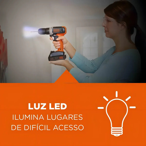 Furadeira parafusadeira bivolt BCD702C1 Black&Decker