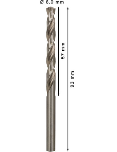 Broca para Metal HSS G 6.0mm 10 und.