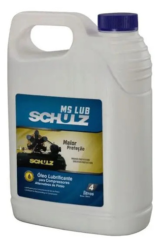 Óleo MS Lub , Lubrificante Mineral Base Petroleo (90-100 Peso). Caixa Frascos Lt- Embalar Fita Schulz 1000170