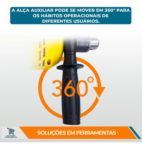 Furadeira De Impacto Mfi 750w 60hz Menegotti 127v Cor Amarelo 220v