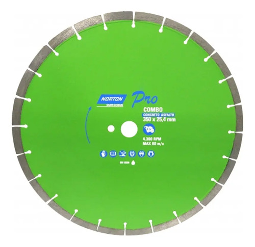 Disco diamantado 350X25,4mm 10mm 70184602123 Norton