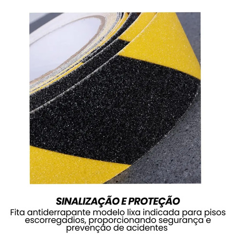 Fita antiderrapante 50mm 5 metros amarela/preta Plastcor 600.31403