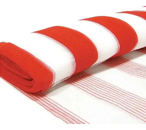 Tela de segurança/proteção PL4020 laranja e branca 1,20X50 metros Plastcor 700.99986