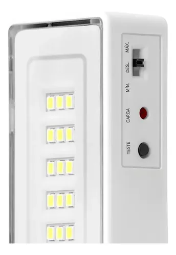 Luminária de emergência 30 leds 1w 50/100lm 100- 240v 40030134