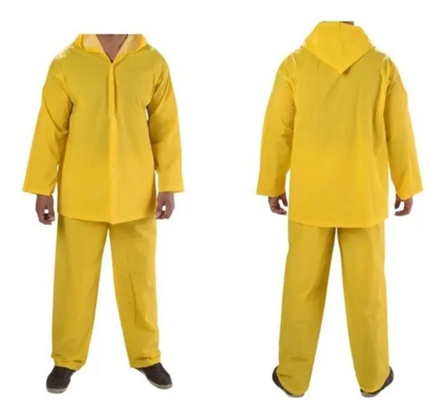 Conjunto jaqueta e calça pvc forrado amarelo Plastcor CA 36551 / 36549