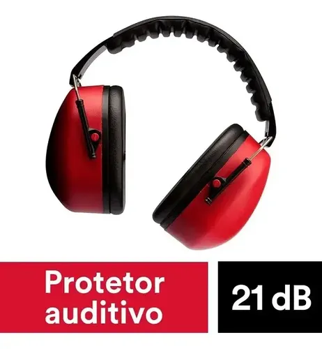 Abafador De Ruído 3m Muffler 21db Tipo Concha Ca 14235 Vermelho
