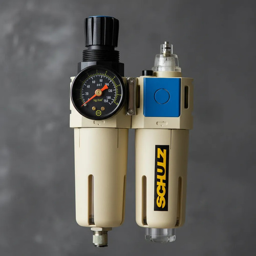 Filtro de Ar para Reter Particulas Solidas Elemento Filtrante, Manometro Dreno Manual Conexoes 1/4P Schulz 92660150