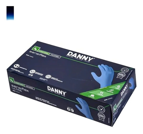 Luva nitrilica sensiflex flex sem amido CA 42979 Danny DA-90200