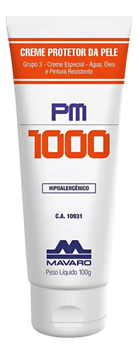 Creme proteção da pele PM1000 200 gramas CA 10931 Mavaro