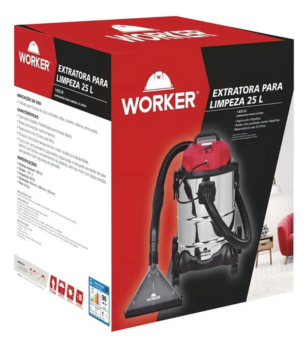 Extratora limpeza 25L 1400w 220v 163234 Worker 163235