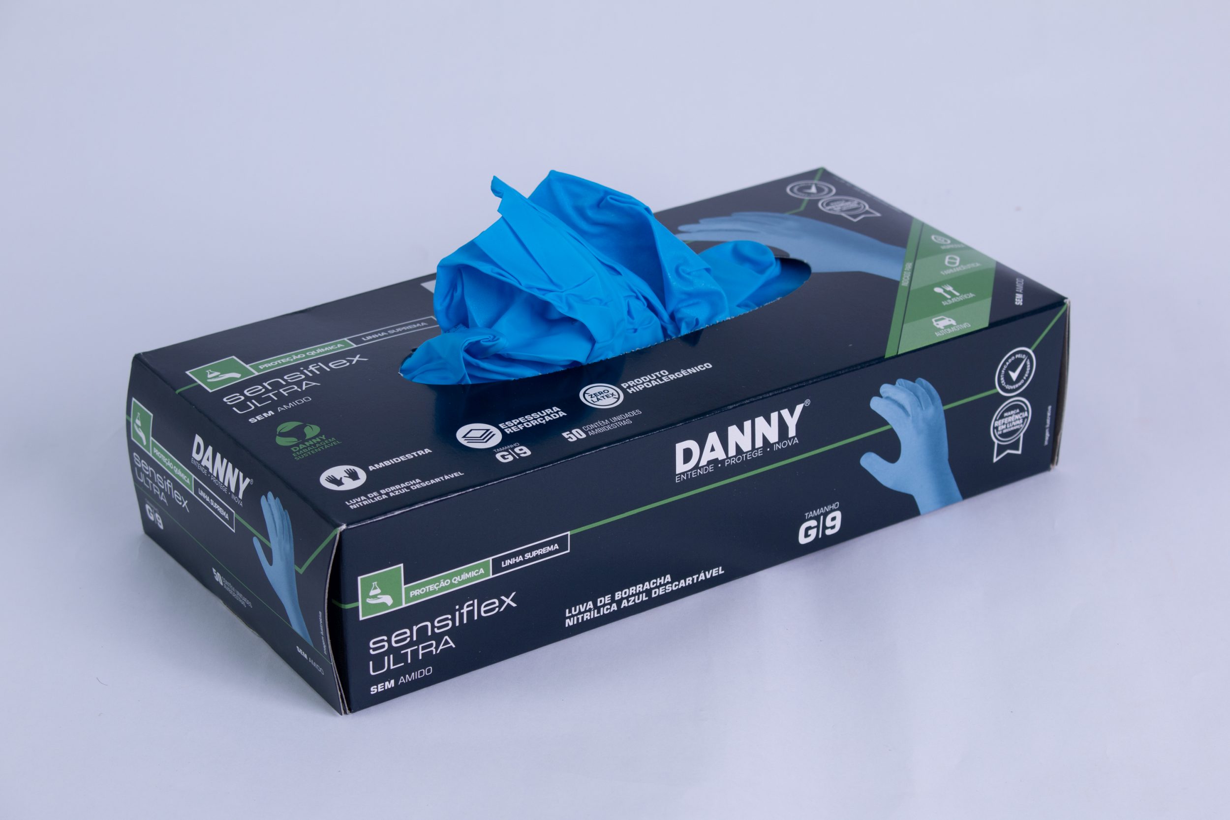 Luva sensiflex ultra DA-90500 CA 42711 Danny caixa com 25un Tam.