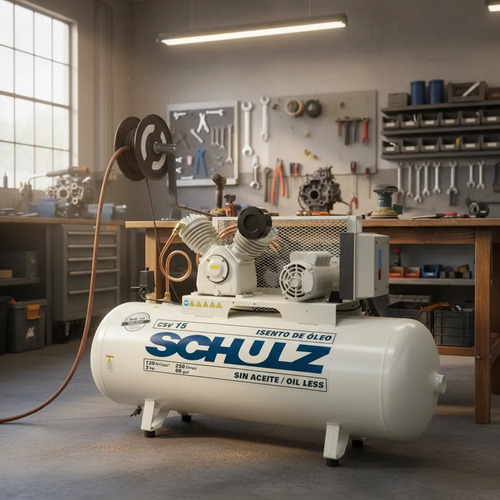 Compressor de Ar Estacionário Pistão CSV15ISENTO 250 I Motor Monofásico Aberto 3CV 220V 2P60Hz Schulz 92179360