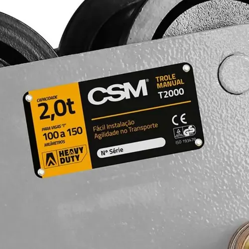 Trole manual capacidade para 2 tonelada T2000 Csm 40133023