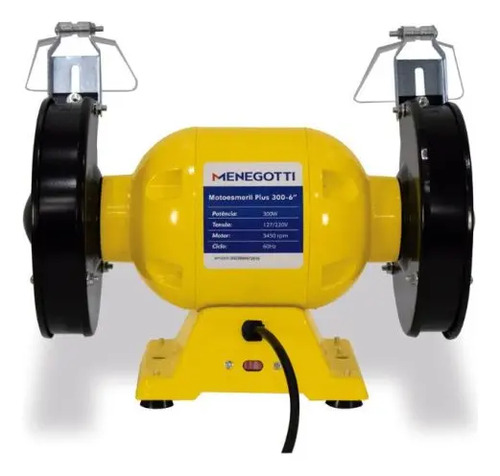 Motoesmeril Plus 300-06"" Mono 1/2CV 127/220V 60HZ 300W Menegotti 40760115