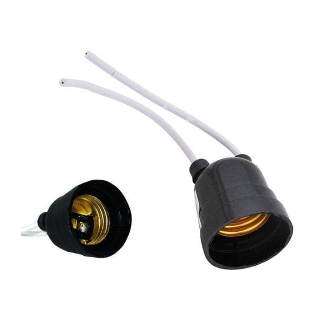 Soquete com plugue E-27 4a 250v preto 1423