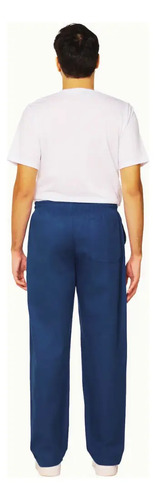 Calça de brim azul marinho meio elástico