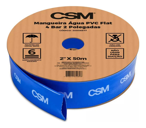Mangueira Csm pvc azul 4 bar 3 polegadas 50 metros 20006978