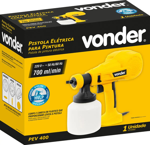 Pistola pintura eletrica PEV 400 220v Vonder 6220400220