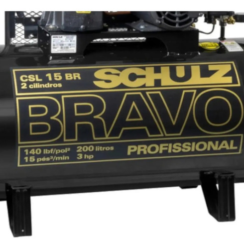 Compressor de Ar Estacionário Pistão CSL15BRAVO 200 I Motor Monofásico Aberto 3CV 127/254V 2P60Hz Rural Schulz 92179630