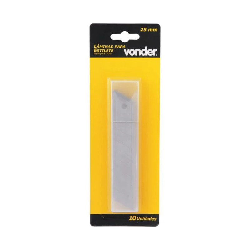 Lâmina para estilete 25mm tubete com 10 peças Vonder 3599250001