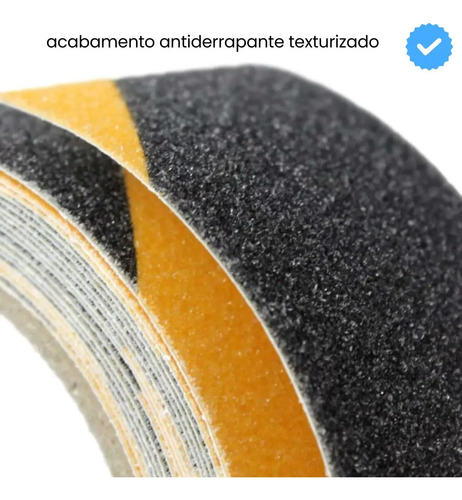Fita antiderrapante 50mm 5 metros amarela/preta Plastcor 600.31403