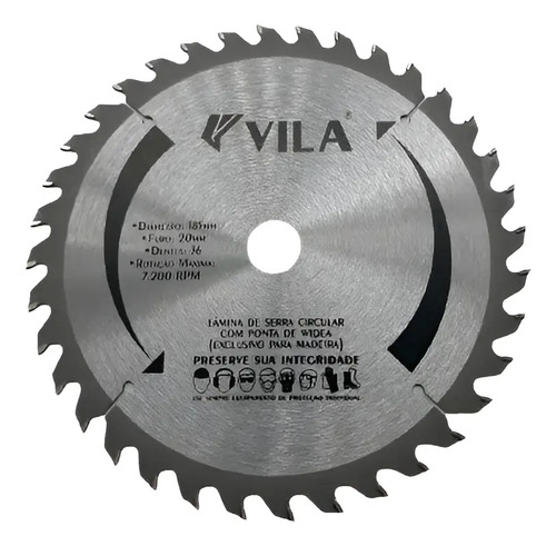 Disco lamina pra serra circular Vila 11931 36 dentes