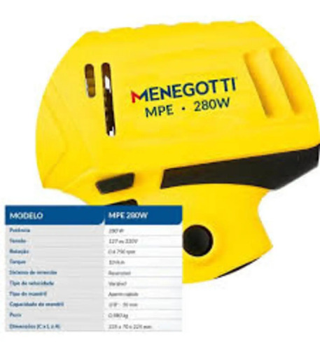 Parafusadeira elétrica MPE 280w 220v 60hz 40790107 Menegotti