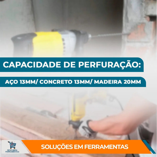 Furadeira De Impacto Mfi 750w 60hz Menegotti 127v Cor Amarelo 220v