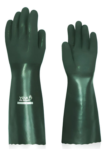 Luva de pvc verde CA 37127 Volk 26cm 102510303 Tam G