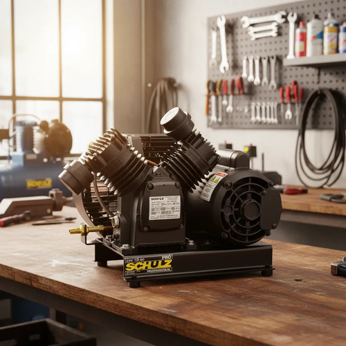 Compressor de Ar Estacionário Pistão CSV10PRO Ad C Motor Monofásico Aberto Industrial 2CV 220V 2P60Hz Schulz 92135450