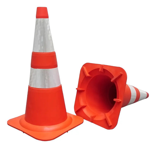 Cone flexível laranja 75cm refletivo 700.00652 Plastcor