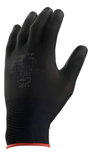 Luva tricotada em nylon preta flextactil CA 29014 DA-12100 Danny