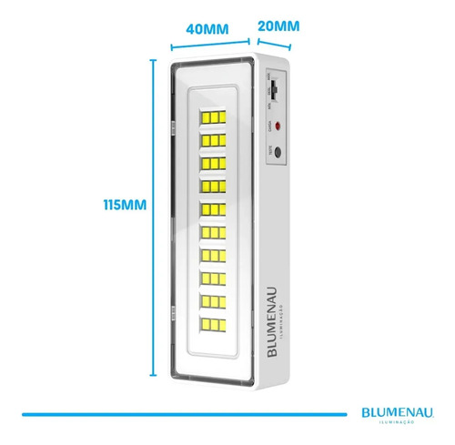Luminária de emergência 30 leds 1w 50/100lm 100- 240v 40030134