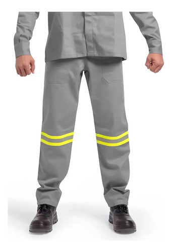 Calça cinza operacional com refletivo amarelo NR10 CA 43834 Ledan