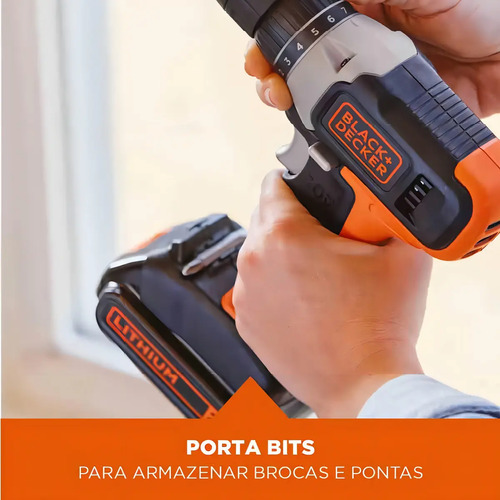 Furadeira parafusadeira bivolt BCD702C1 Black&Decker