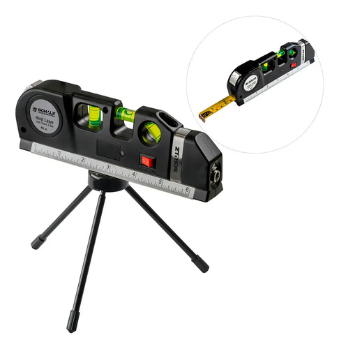 Nivel A Laser com Trena e Tripe MOD.NL6 com Niveis Bolha Vertical Horizontal Construção Civil Domestico Schulz 92012940
