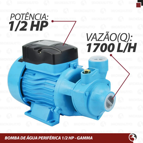 Eletrobomba poço/tanque/reserva d'água QB60 220v Gamma G2766/Br2