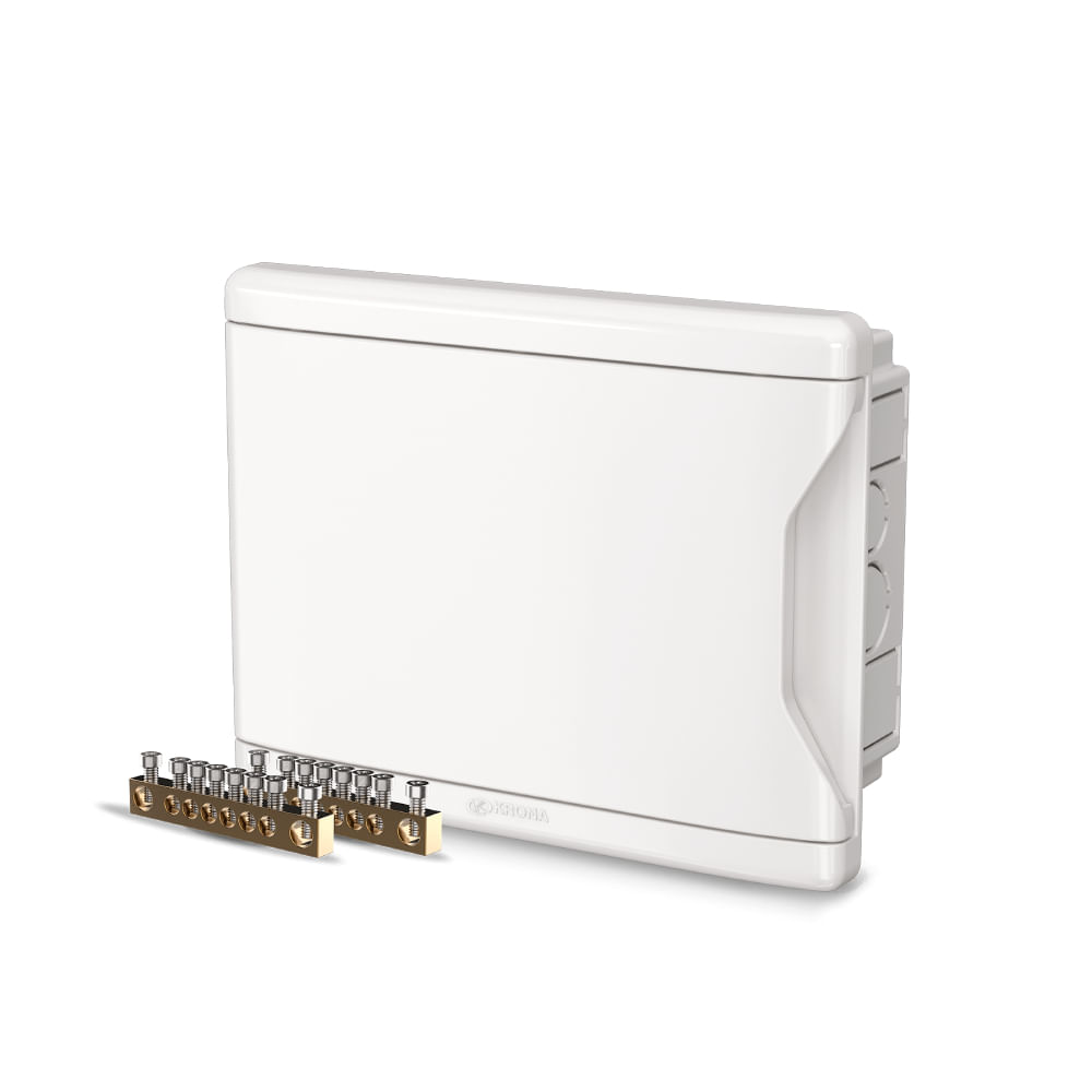 QUADRO DISTR 8D/6N EMBUTIR COM BARRAMENTO Krona