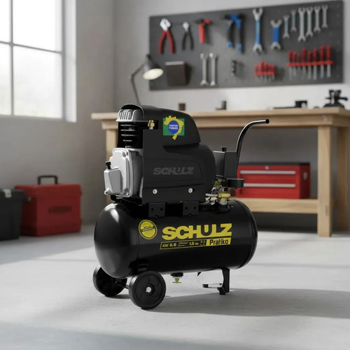 Motocompressor Ar Portátil Pistão CSI6,6PRATIKO 20 I Motor Monofásico Aber Industrial 1,5CV 220V 2P60Hz Schulz 91504420