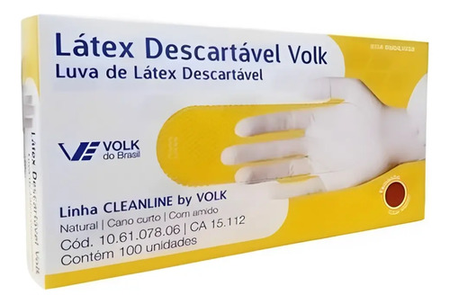 Luva de latex descartável Volk com talco CA 15112 106107806