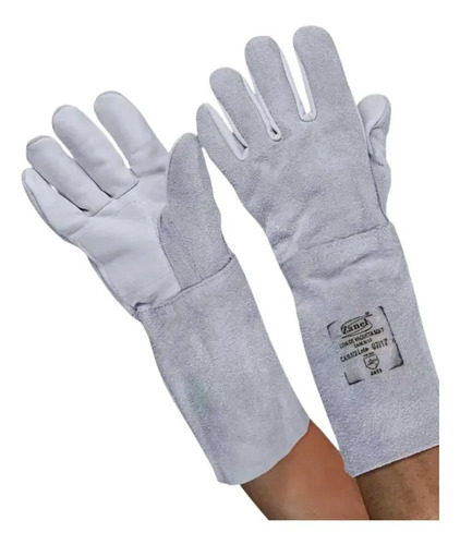 Luva de vaqueta com punho 20cm em raspa com regulagem no dorso CA 16072 Zanel VD-20CB