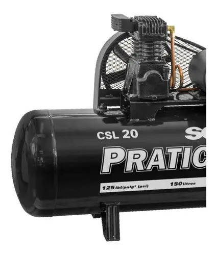 Compressor de Ar Estacionário Pistão CSL20PRATICAIR 150 I Motor Monofásico Aberto 3CV 220V 2P60Hz Schulz 92135360