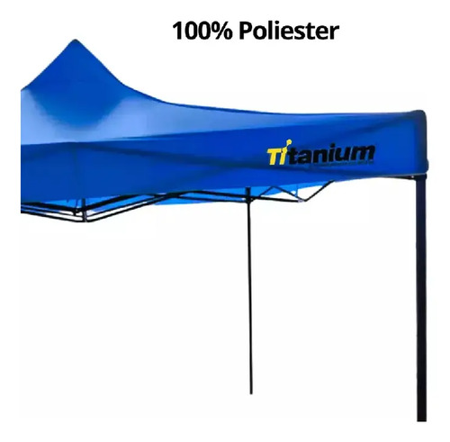 Tenda gazebo azul poliéster 3X3 metros tubo aço Titanium 07683