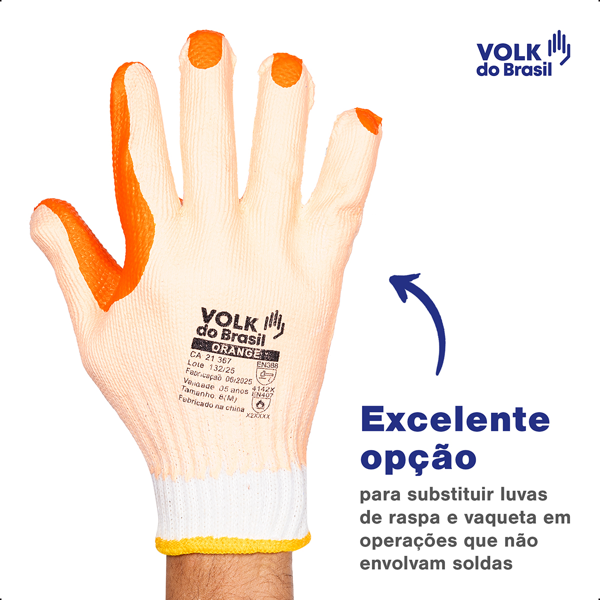 Luva de segurança orange CA 51343 101095705 Volk